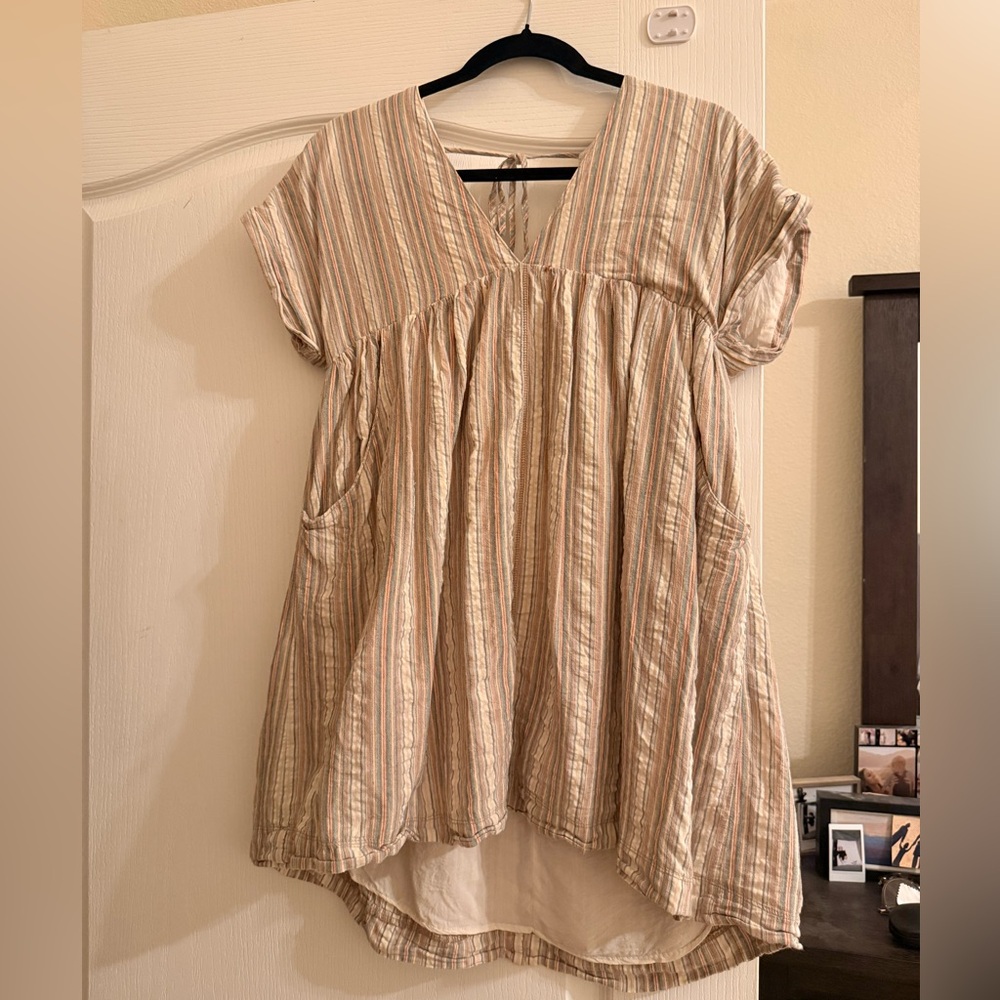 Striped Beige Dress